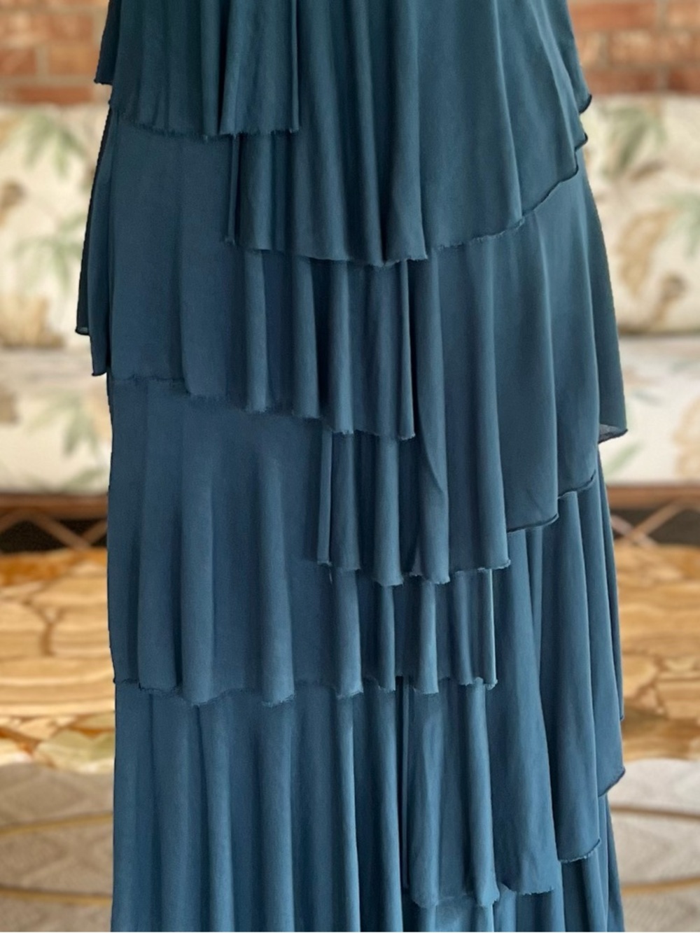 Soft Surroundings Dominique Maxi Dress Blue Layered Tiered Knit Sleeveless XS - Picture 4 of 14